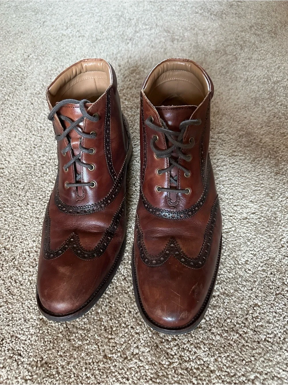Cole Haan Men's 10.5 Williams Wingtip Chukka Boots Brown Leather Dress Shoes